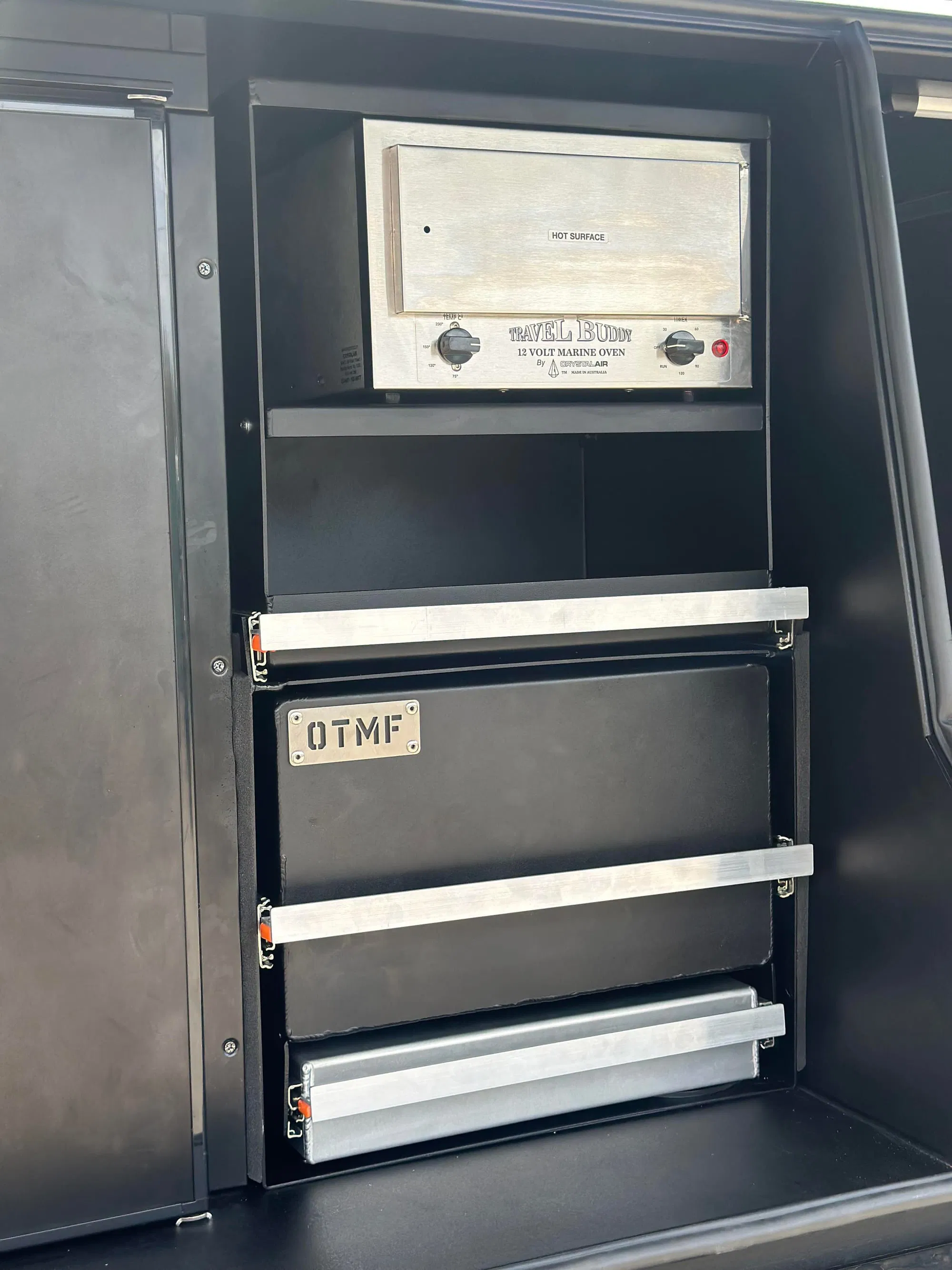 Custom welded steel oven build by Off Tap Metal Fabrication Ipswich
