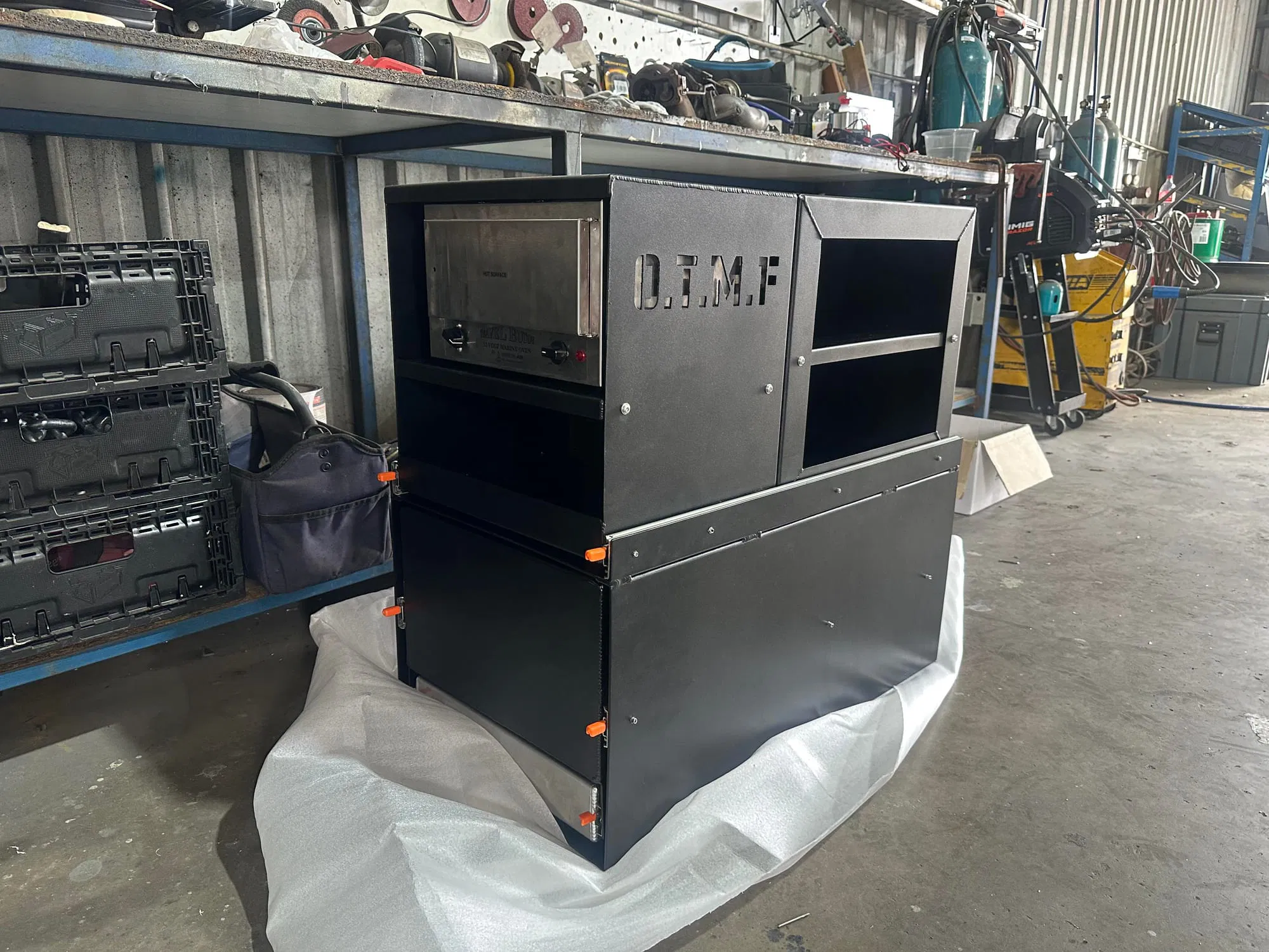 Fabricated steel unit built at the Off Tap Metal workshop in Ipswich